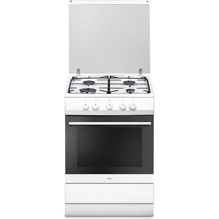 Amica SHGG 11560 W, Herd, A, Standgerät, Betriebsart Ofen Gas, Betriebsart Kochfeld Gas, Anzahl Kochfelder 4, Volumen 58 l, Breite 50 cm, Selbstreinigung nein, Ober-Unterhitze (konventionell)