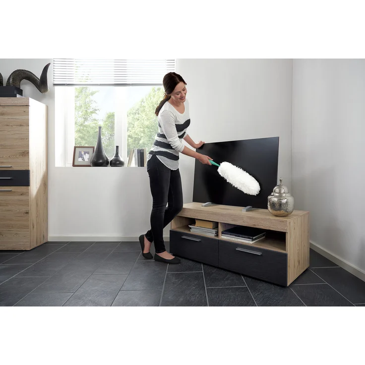 Leifheit Staubwedel Duster XL mit antistatischen Mikrofasern gegen Staub, extra langer Staubwischer auch für Tischplatten und Heizkörper, sehr softer Staubfänger für alle Oberflächen, Click-System – Bild 4