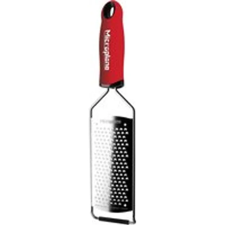 Microplane Reibe Grob Edelstahl Rot aus der Gourmet Serie für Käse, Karotte, Ingwer, Kokosnuss und Meerrettich