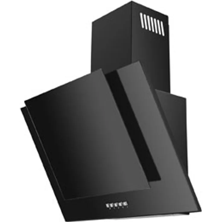 Amica KH 17118-1 S, Motorhaube, Kamin abgewinkelt, Breite: 60 cm, Tiefe: 35.5 cm, Absaugung und Rückführung (mit zusätzlichem Rückführungsset), Schwarz