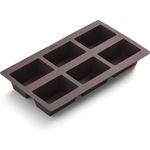 Lékué Brötchen-Backform eckig 6er-Set, Silikon, schwarz, 30x18x8 cm, 6-Einheiten