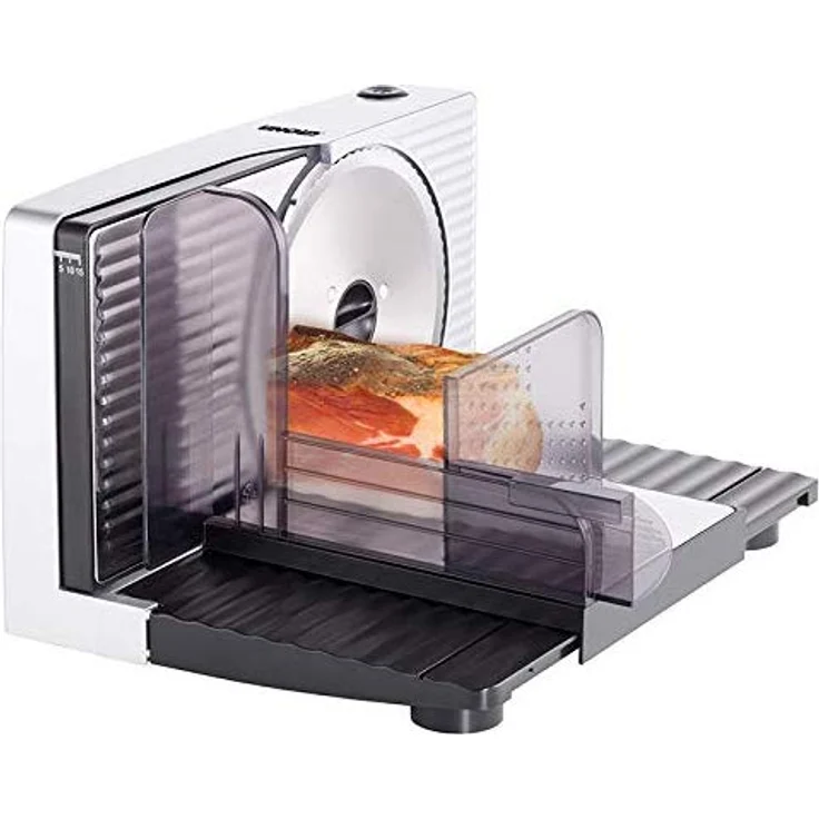 UNOLD 78866 ALLESSCHNEIDER Curve Silver, 100 W, 230 V, zusammenklappbar, Edelstahlmesser, Silber-Schwarz, Edelstahl – Bild 1