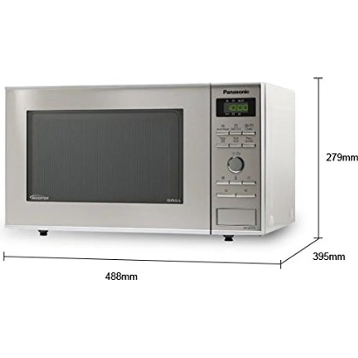 Panasonic NN-GD37HSGTG Mikrowelle mit Grill, Standgerät, 1000 Watt, Inverter Mikrowelle, 23 Liter Garraum, edelstahl-schwarz – Bild 2