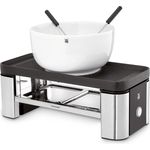 WMF Küchenminis Raclette 2 Personen, Grill, 3 Pfännchen, Schieber und Keramikschüssel für Schokoladenfondue, 370 W, edelstahl matt 