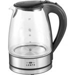 Lentz Wasserkocher, 1,7 L Fassungsvermögen, Hitzebeständiges Glas, LED-Beleuchtung