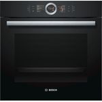 Bosch HBG676EB6 Serie 8 Backofen, Einbaugerät, Energieeffizienzklasse A+, Volumen 71 l, Breite 59,5 cm, groß (ab 65 l), Pyrolyse-Selbstreinigung, PerfectRoast, 4D Heißluft, schwarz