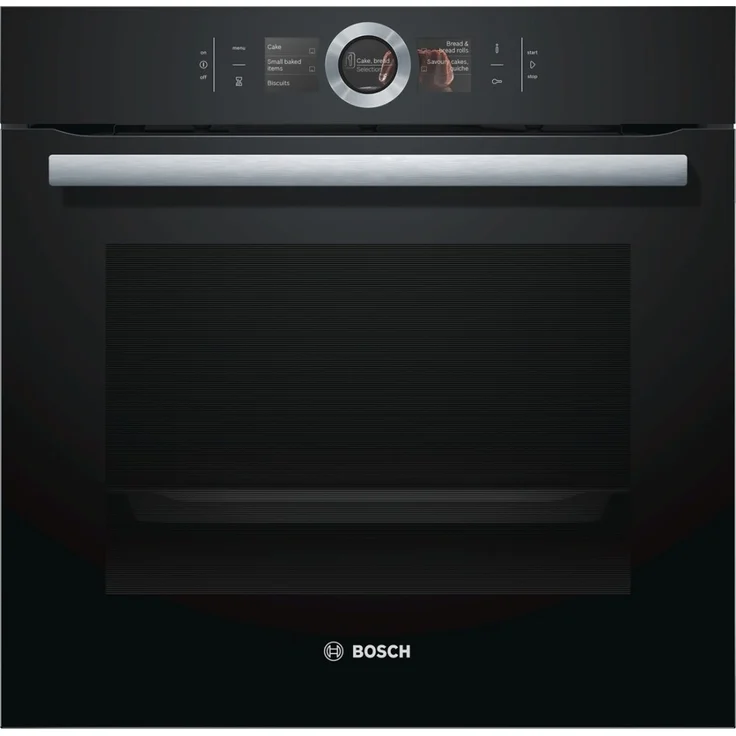 Bosch HBG676EB6 Serie 8 Backofen, Einbaugerät, Energieeffizienzklasse A+, Volumen 71 l, Breite 59,5 cm, groß (ab 65 l), Pyrolyse-Selbstreinigung, PerfectRoast, 4D Heißluft, schwarz – Bild 1