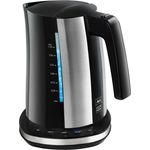 Melitta II Wasserkocher Look Aqua Deluxe 1026-04 BK SST (1,7 Liter, 2400Watt) mit Temperatureinstellung (80 °C, 95°C, 100°C) und Warmhaltefunktion, Kunststoff, 1.7 liters