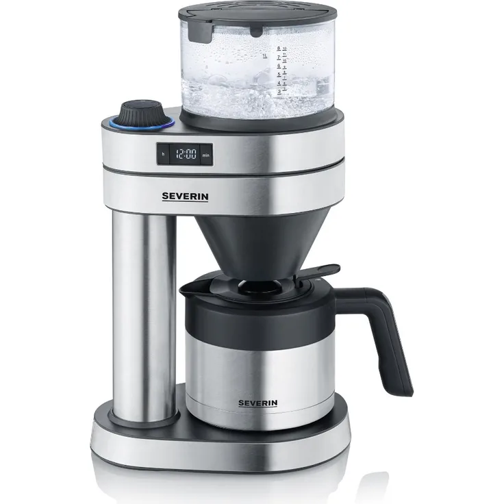 Severin KA 5761 Filterkaffeemaschine, für 8 Tassen, mit Isolierkanne, 1450 Watt, silber