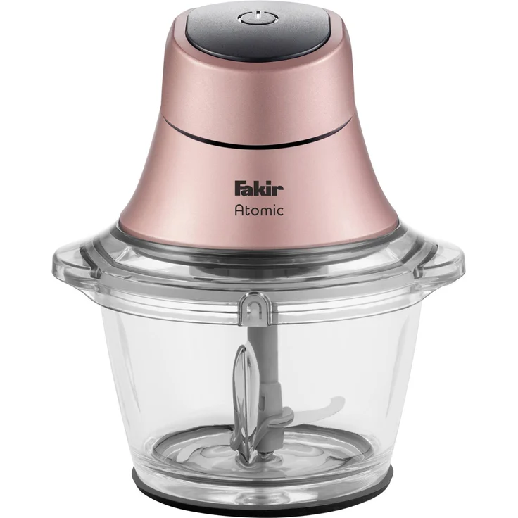 Fakir Atomic Zerkleinerer, 600W, 1 L Behälter, Glas, Edelstahlmesser, rose-gold – Bild 1