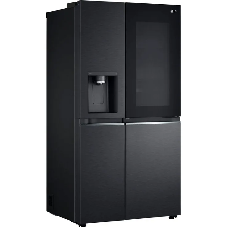 LG GSXV91MCAE Side-by-Side-Kühlschrank, freistehend, schwarz, NoFrost, Wasserspender, Wassertank, LED, Urlaubsschaltung, Breite 91.3 cm