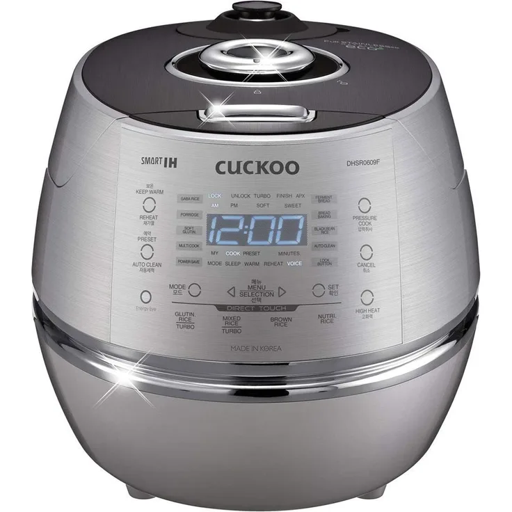 CUCKOO CRP-DHSR0609F Dampfdruck Induktion Reiskocher Schnellkochtopf & Schongarer, Edelstahl, programmierbar