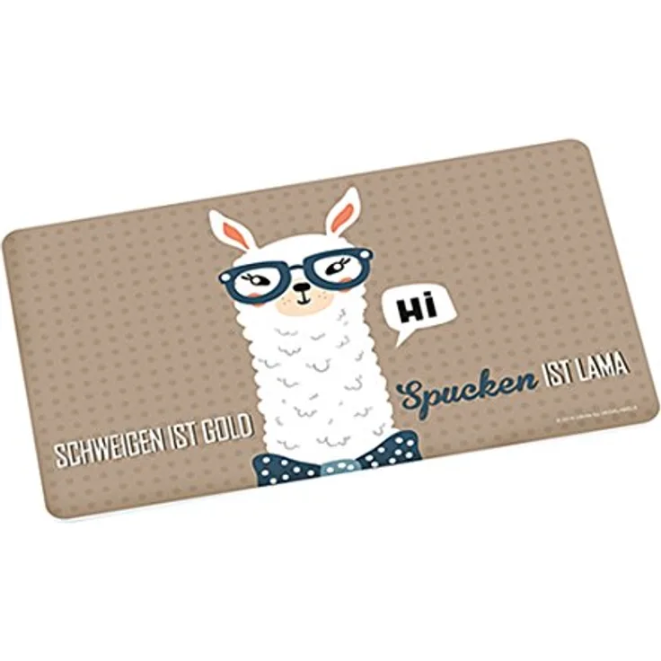 Lama 12015 Brettchen beige, ca. 23,5 x 14,5 cm, Motiv und Schriftzug Schweigen ist gold Spucken, Melamin, Mehrfarbig