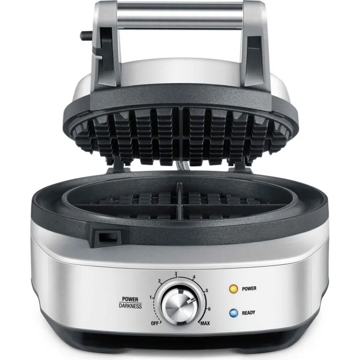 Sage SWM520 The No-Mess Waffle Waffeleisen, Brüsseler Waffeln, 900 Watt, rund, tief, antihaftbeschichtet