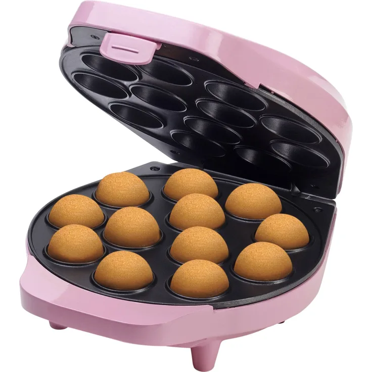 Bestron Cake-Pop Maker im Retro Design, Sweet Dreams, Antihaftbeschichtung, 700 Watt, Rosa