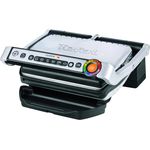 Tefal GC705D OptiGrill intelligenter Kontaktgrill, 6 automatische Programme, passt Temperatur und Grillzyklus ans Grillgut an, antihaftbeschichtete Platten, silber