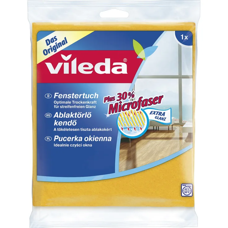 Vileda Fenstertuch für die streifenfreie Fensterreinigung, 1er Pack