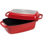 STONELINE Bräter, mit Aluguss-Deckel, Deckel als Auflaufform verwendbar, rot,40 x 22 cm