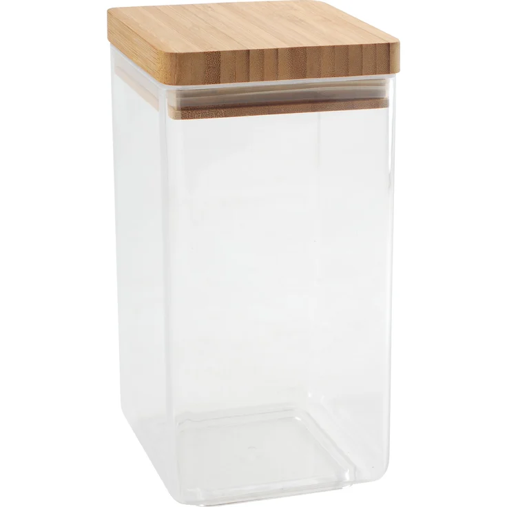 Metaltex Aroma Line Fassungsvermögen 1,7 l, quadratisch, Acryl, mit Deckel, aus Bambus