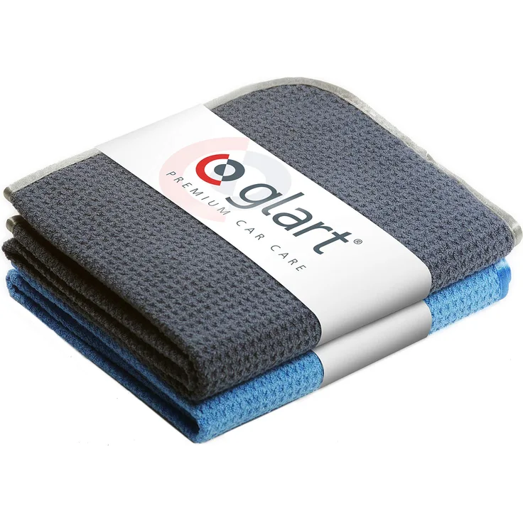 Artikel Glart 47TB 2er Set Auto Microfasertuch Trockentücher für Autopflege, Autolack, Motorrad, Küche, Geschirr – Microfaser Waffel Trockentuch - 70x40 cm