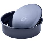 Dr. Oetker Hebeboden Ø 28 cm BACK-LIEBE EMAILLE, runde Backform mit schnitt- & kratzfester le-Versiegelung, Kuchenform für köstliche Torten (Farbe: Blau), Menge: 1 Stück