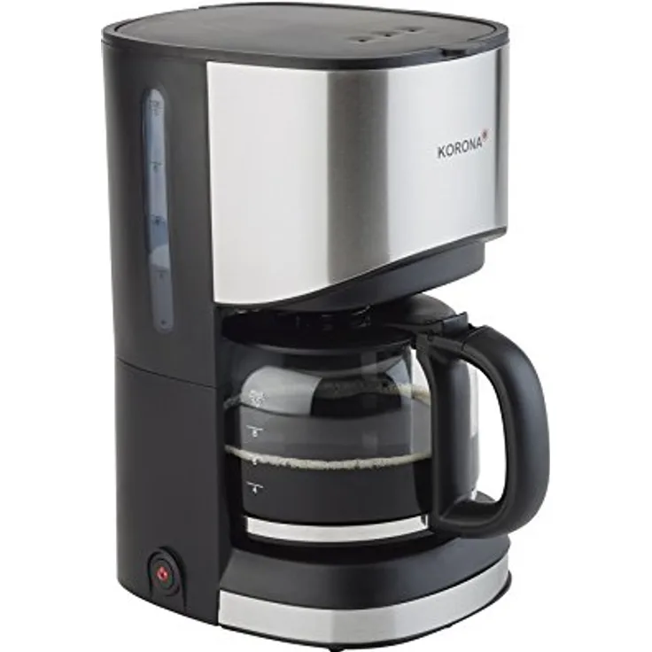 Korona 10252 Kaffeemaschine schwarz-Edelstahl ? Filter-Maschine, mit Glaskanne, 10 Tassen, 900 Watt