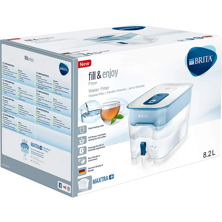 BRITA Wasserfilter-Station Flow inkl. 1 MAXTRA+ Filterkartusche – XXL Tischwasserfilter mit Zapfhahn reduziert Kalk, Chlor und leitungsbedingt vorkommende Metalle wie Kupfer & Blei im Leitungswasser  – Bild 8