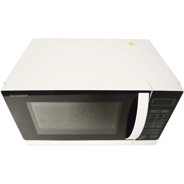 Sharp R642WW 2-in-1 Mikrowelle mit Grill, Standgerät, 20 Liter Garraum, 800 Watt, 8 Automatikprogramme, Timer, Kindersicherung, Energiesparmodus, Glasdrehteller 25,5 cm, weiß – Bild 3