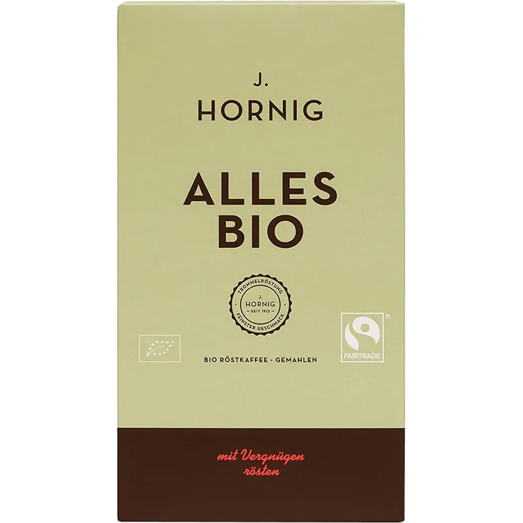J.Hornig Kaffee Alles Bio Fairtrade Vakuum, gemahlener Kaffee, 500 g
