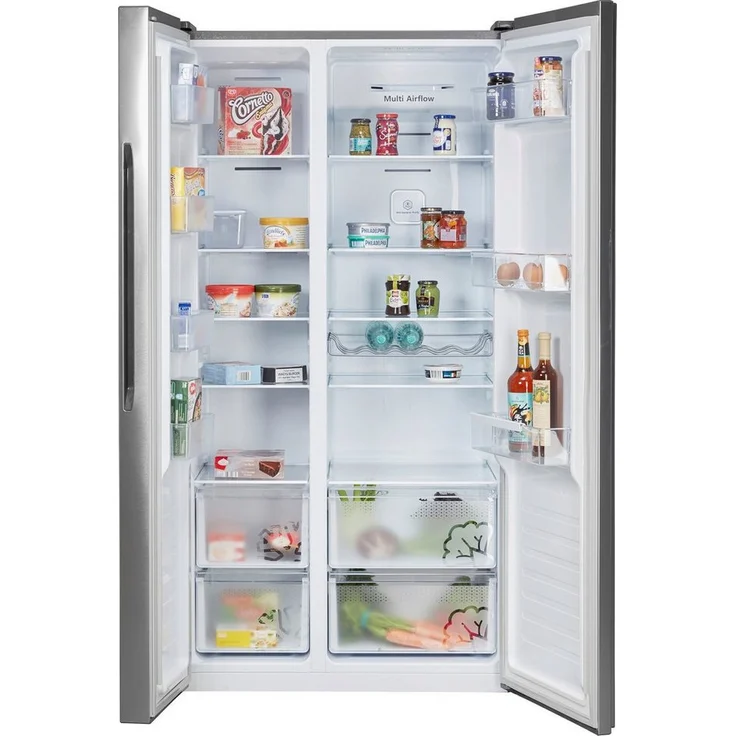 Hisense RS677N4BIE Side-by-Side-Kühlschrank, freistehend, edelstahl, NoFrost, Schnellkühlen, Schnellgefrieren, Breite 91 cm – Bild 3