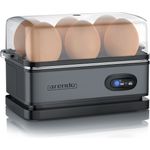 Arendo Eierkocher Sixcook Edelstahl mit Warmhaltefunktion - Kipp-Funktionsschalter mit Indikationsleuchte - frei wählbarer Härtegrad - rostfreier gebürsteter Edelstahl - BPA-frei - in Cool Grey