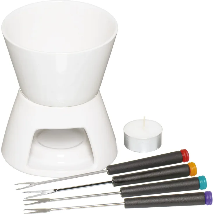 Kitchen Craft Schokolatenfondue-Set mit 4 Gabeln
