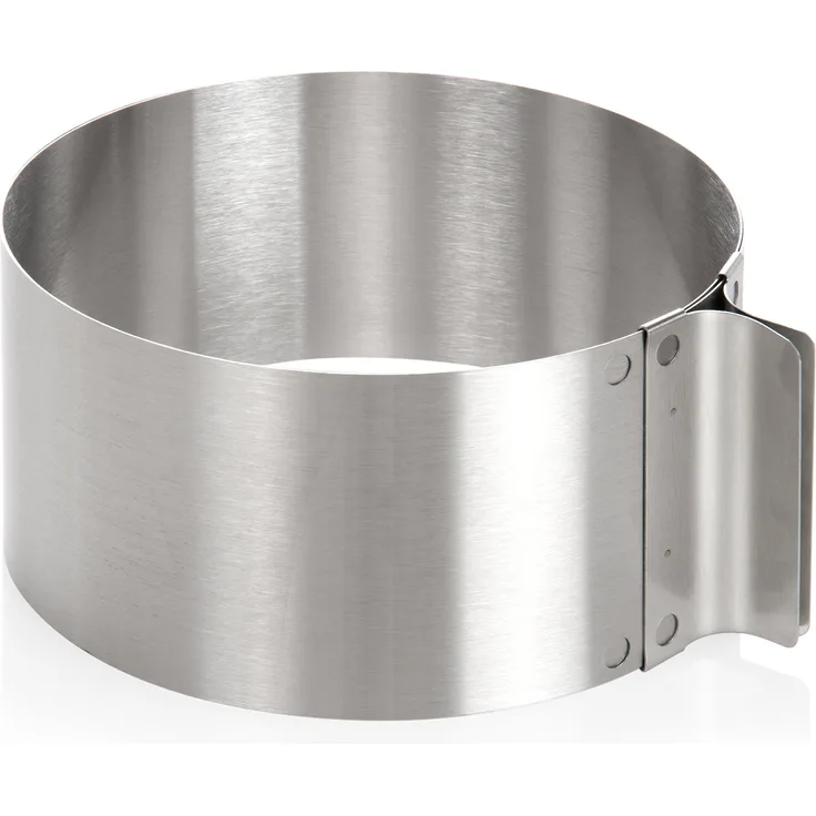 Wenco Tortenring mit verstellbarem Durchmesser von 16 bis 30 cm, Rostfreier Edelstahl, Silber, 541718
