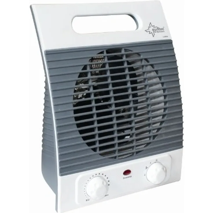 SUNTEC Heizlüfter AirBooster 2000 | Fan Heizung Ventilator Elektrisch 2000 Watt | 2 Stufen, Leise | Energiesparend | Heizer für Tisch, Schreibtisch, Büro, zum Heizen der Wohnung Heitz Lüfter, Heizlüfter