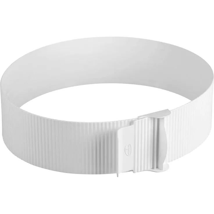 Dr. Oetker Tortenring Ø15-30cm, Küchenhelfer aus Kunststoff, stufenlos verstellbar, perfekt geeignet für Schichttorten, einfaches und bequemes Entfernen, (Farbe: weiß), Menge: 1