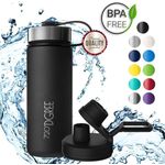 Trinkflasche Doppelwandig Edelstahl 710ml Isolierflasche m. Gratis Sportdeckel 720 DGREE noLimit onyx black