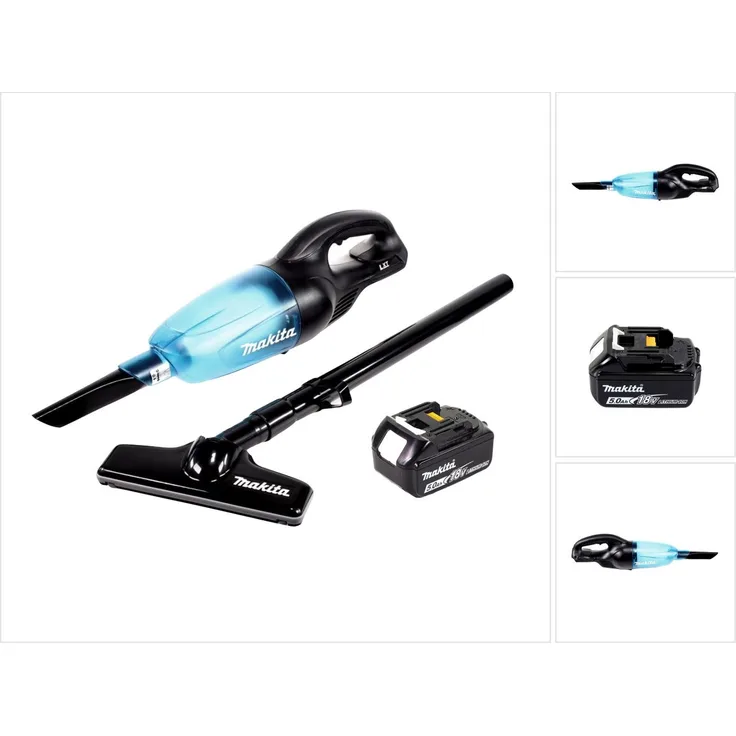 Makita DCL 180 T1 B Akku Staubsauger Schwarz 18 V + 1x Akku 5,0 Ah - ohne Ladegerät
