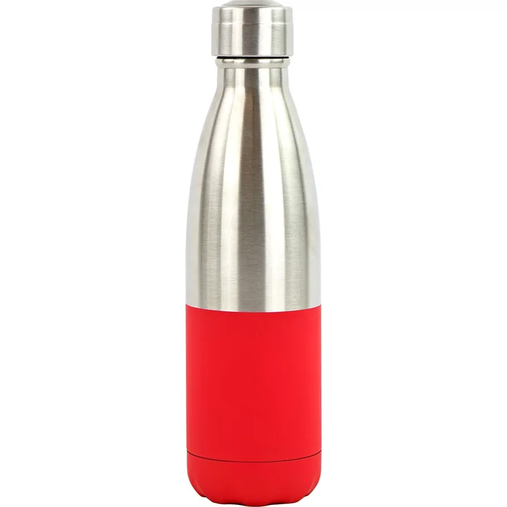 YOKO DESIGN 1707 Thermosflasche 500 ml Duo Edelstahl und Soft Rot Edelstahl Mix, 26,5 cm