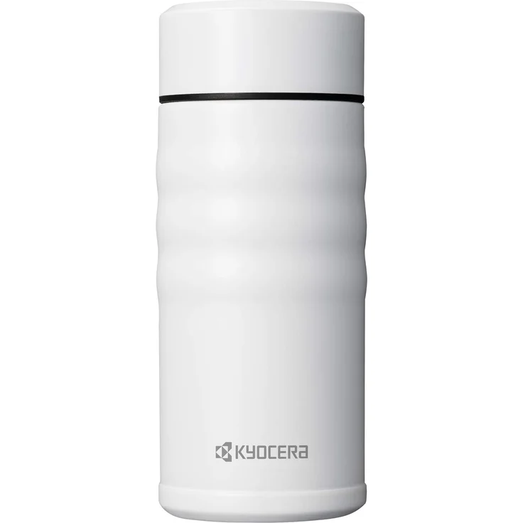 Kyocera TWIST TOP - isolierte Trinkflasche mit keramischer Innenbeschichtung | schadstoff-frei | auslaufsicher | leicht | stylisch | perlweiß, 350 ml – Bild 1