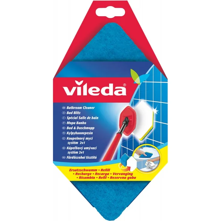Vileda Bad Blitz Ersatzschwamm, hexagonale Form, für die Badreinigung, kein Verkratzen