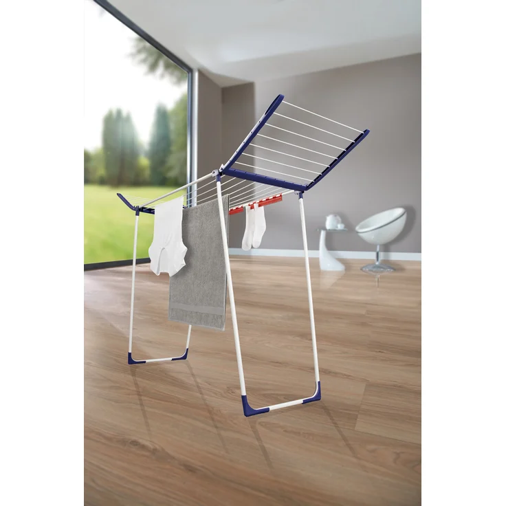 Leifheit Standtrockner Pegasus 180 Solid MAXX mit extra langen Trockenstäben, extra hoher Flügelwäschetrockner, transportabler Wäscheständer, energiesparend – Bild 7