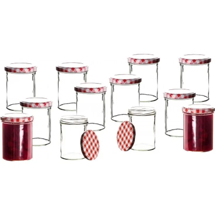Thats Shopping 12x Einmachgläser 435 ml für Pasteurisierung TO 82 Marmelade