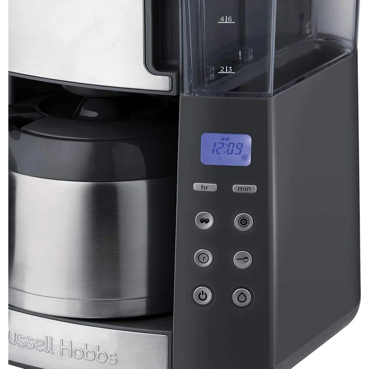 Russell Hobbs Kaffeemaschine mit integriertem Mahlwerk, Thermokanne 10 Tassen, digitaler programmierbarer Timer, 3-stufige Mahlgradeinstellung, 1000W, Filterkaffeemaschine für Kaffeebohnen Grind&Brew 25620-56 – Bild 4