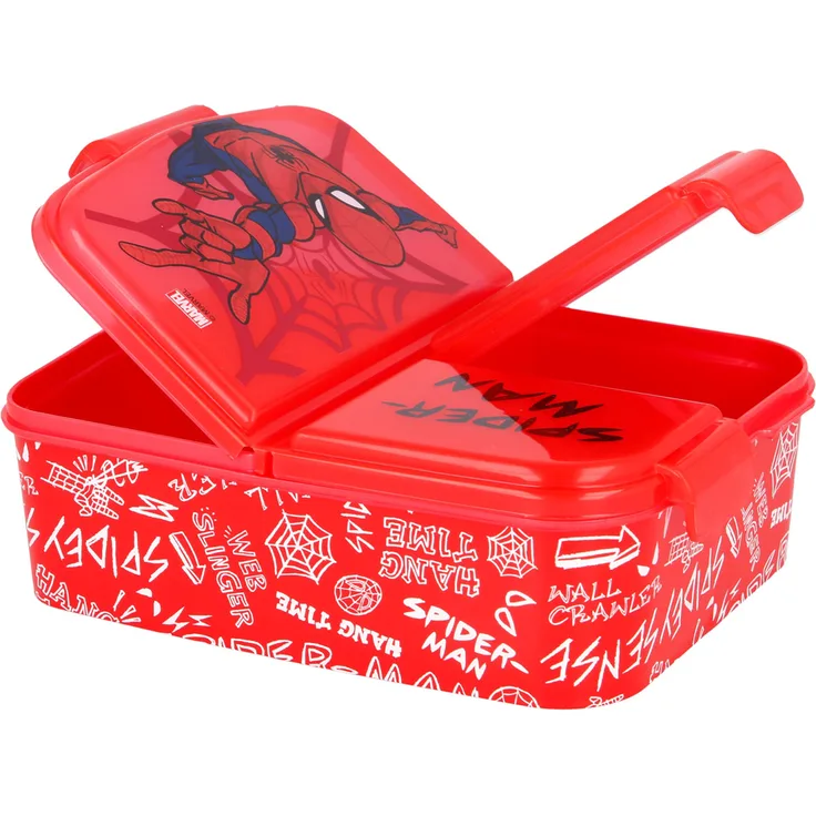 Spider-Man Kinder Premium Brotdose Lunchbox Frühstücks-Box Vesper-Dose mit 3 Fächern
