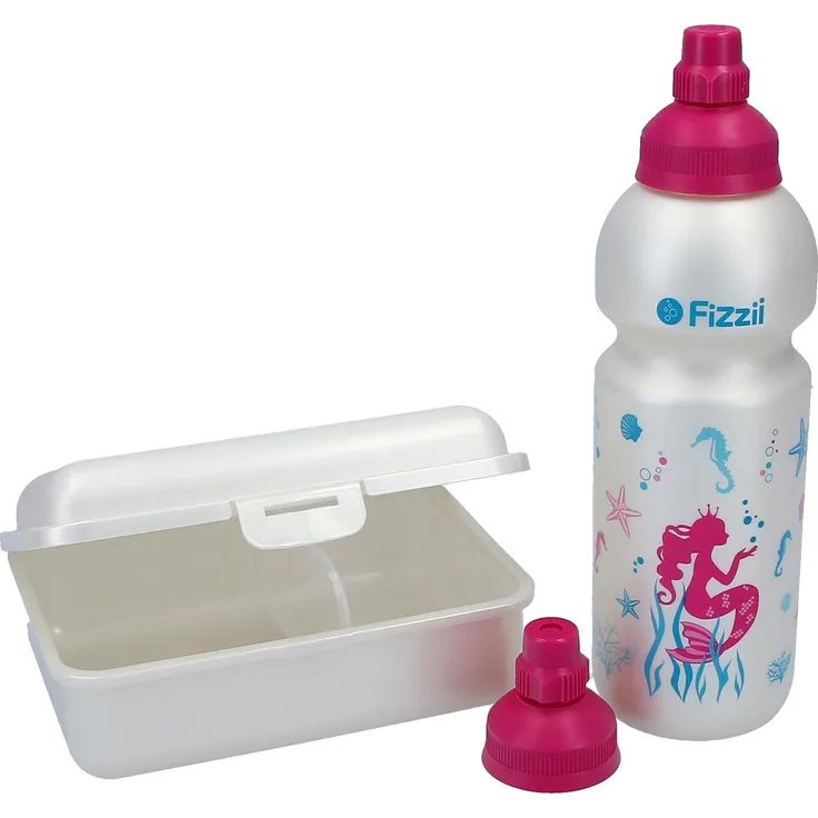 Fizzii Set mit Trinkflasche. Brotdose und Ersatzverschluss