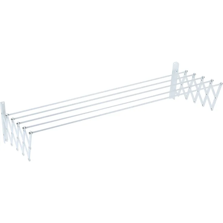 Sauvic 89801-Wäscheständer, ausziehbarer, kunststoffbeschichtet weiß, 120 cm.