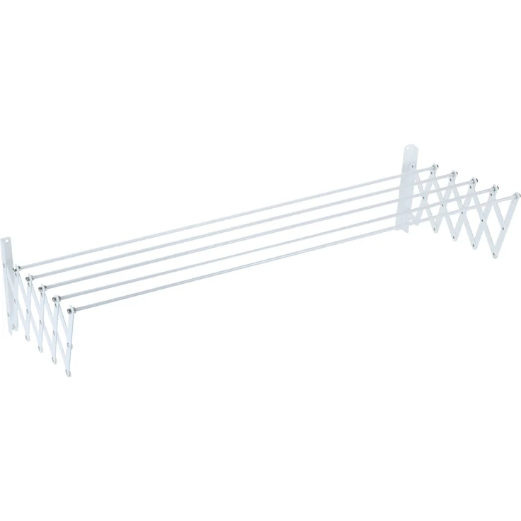 Sauvic 89801-Wäscheständer, ausziehbarer, kunststoffbeschichtet weiß, 120 cm. – Bild 1