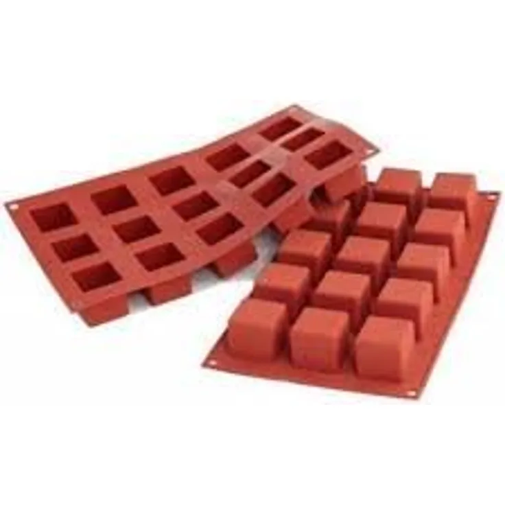 silikomart 26.105.00.0065 SF 104 Backform Form-Cube Silikon Ziegelrot 29,5 x 17,5 x 1,5 cm