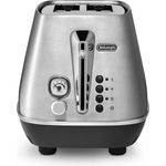De'Longhi CTI2103.M Distinta X Toaster M-2-Schlitz-Toaster mit Brötchenaufsatz, Edelstahl, Metall