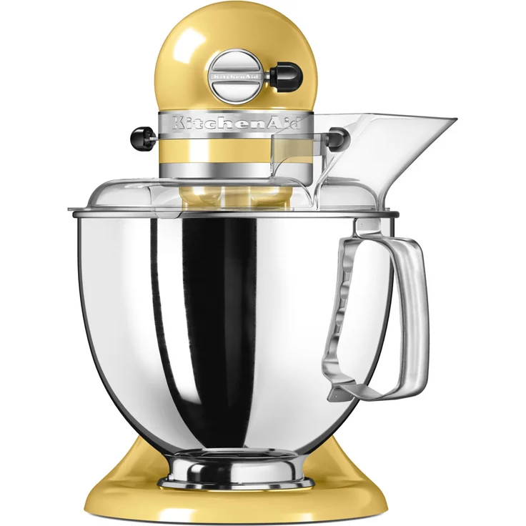 KitchenAid Artisan 5KSM175PSEMY Küchenmaschine mit Direktantrieb, 300W, 4,8 L Edelstahlschüssel, inkl. 3 L polierte Schüssel, Spritzschutz, 10 Geschwindigkeiten, pastell gelb, Serie: 5KSM175PS – Bild 3